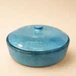 طاجن فخار ازرق بغطاء